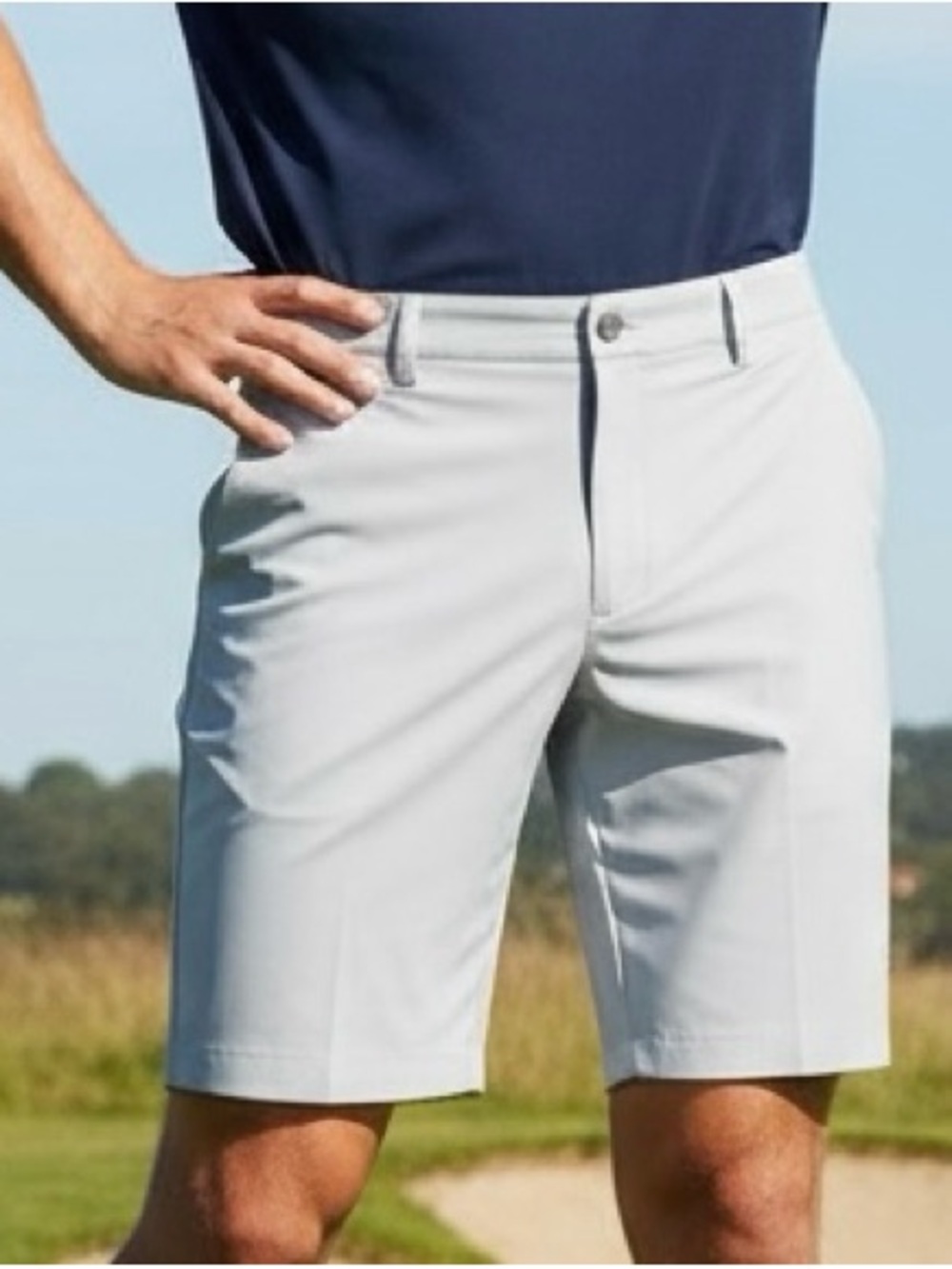 Adidas Men’s Golf Shorts Size 38 Gray Performance Bermuda 10” Inseam